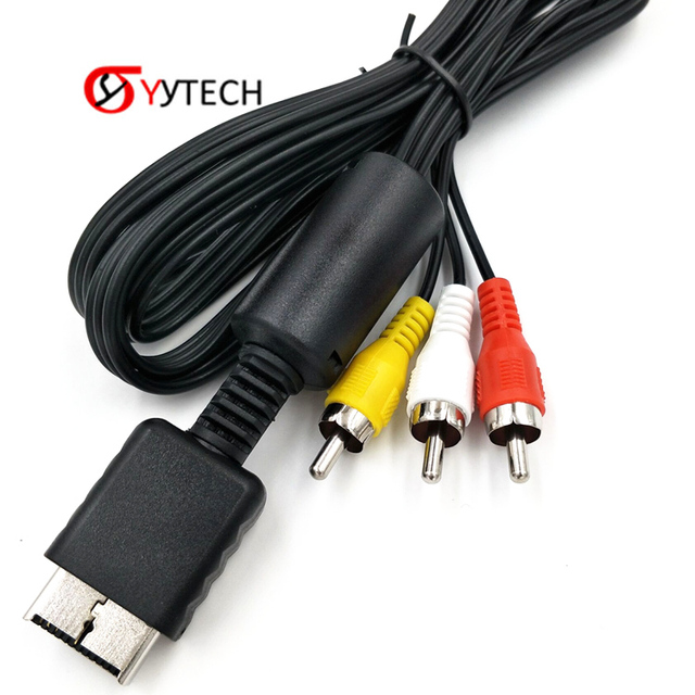 SYYTECH Console Connection 1.8m Black Metal & Plastic Video AV Cable for PS2 Game Accessories