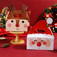 Boîtes cadeaux en papier de Noël personnalisables, vides, pour bonbons, biscuits, gaufrettes, pommes, en-cas de fête, emballage à emporter