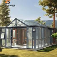 Techo triangular de lujo al aire libre de aluminio Solarium Sunrooms Casa de cristal