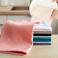 Serviettes de cuisine en coton 100% uni, gaufrées, 35*35cm, réutilisables, absorbantes, disponibles en plusieurs couleurs, livraison rapide