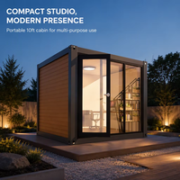 Maison conteneur préfabriquée de 10 pieds, cabane portable polyvalente pour bureau de jardin, sauna et mini-studio