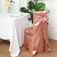 Wholesale Hot Selling Chair Covers Silk Satin Chair Cover Seat for Weddings Hotel Banquet Outdoor Party Home Decor