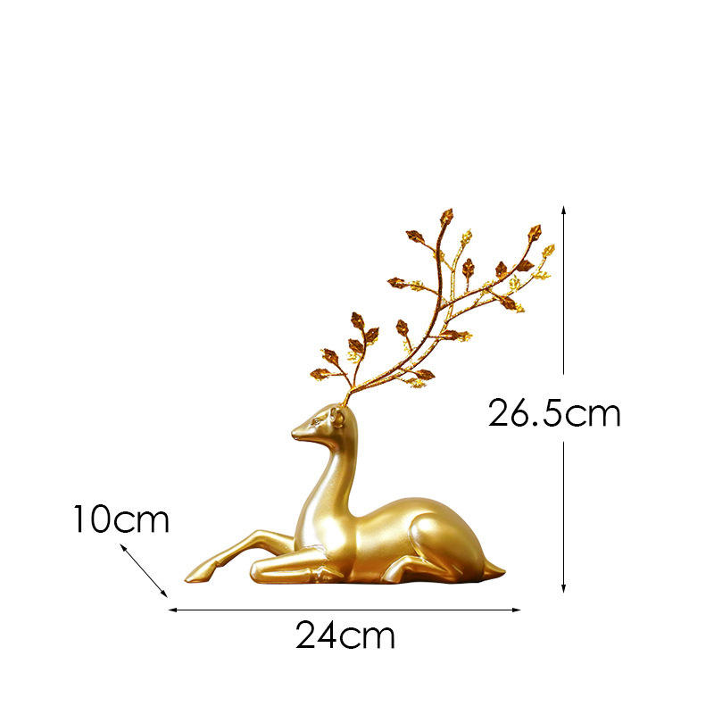 Golden sitting deer (detachable antlers) small size