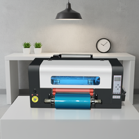 Imprimante DTF UV double XP600 A3 33 cm, machine à étiquettes en rouleau pour impression de logos 3D et transfert d'autocollants en cristal