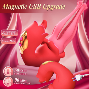 Новый дизайн: вибратор 3-в-1 для женщин с функцией имитации ласк языком, стимулятор G-точки с 7 режимами вибрации, стимулятор сосков и клитора. - Product Image 3