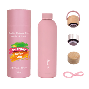 Peiway Custom Eco Rubber Boca pequeña Botellas de agua térmicas para exteriores Aislamiento 500ml Termo 304 Frasco de vacío de acero inoxidable - Product Image 1
