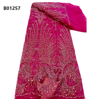 Kain Brokat Emas Berkualitas Tinggi CHOCOO untuk Gaun Pengantin, Bordir Kristal Payet, Hiasan Manik-Manik Berat, Bahan Polyester Mesh Elastis