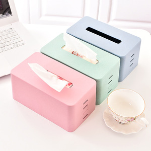 Boîte à mouchoirs en plastique rose, vert, bleu, beige pour la maison, la voiture, le salon, boîte de rangement pour mouchoirs à tirer - Product Image 1