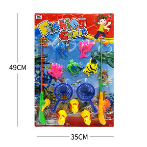 Ensemble de jouets de pêche à double tige magnétique pour enfants, jeu d'eau pour le bain, en plastique, 49x35cm, unisexe, âge 2 à 4 ans - Product Image 2