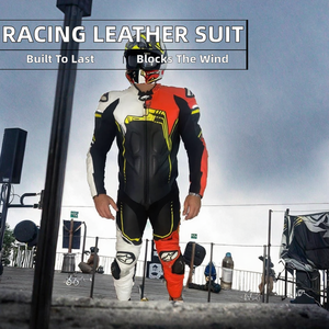 Chaqueta de Motociclismo de Cuero Protectora Sublimada, Cortavientos, Transpirable, Talla Grande, Logotipo Personalizado, Unisex, 480g - Product Image 2