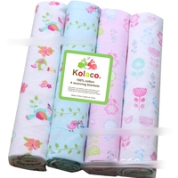 Juego de 4 Mantas y Colchas para Bebé de 102*76CM para Todas las Estaciones, Ligeras, 200 Hilos de Algodón, Sólidas, Antipolvo, Multifuncionales, Regalo para Baby Shower