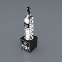 Bouteille de whisky vodka en forme de diamant Glorifier Premium Look Led Lighting Base pour illumination Bottle Stand Display