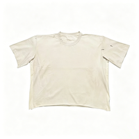 T-shirt personnalisé Kornit DTG, design tendance avec trous déchirés, impression de lettres, service OEM, tissu en coton de haute qualité
