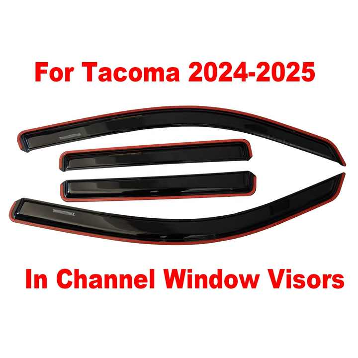 Smoked In-Channel Window Visors For 2016-2022 Honda Pilot - 4 Piece Set, Lifetime Warranty