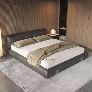 Mobilier <span class=keywords><strong>de</strong></span> chambre à coucher <span class=keywords><strong>de</strong></span> qualité supérieure <span class=keywords><strong>Lit</strong></span> pleine grandeur clair Style moderne <span class=keywords><strong>de</strong></span> luxe - Product Image 2