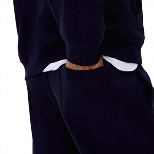 Chándal Deportivo Azul Marino para Hombre, con Capucha, Transpirable, 100% Algodón, Largo, Casual, con Bolsillos Laterales, Corte Regular, Estilo Invernal - Product Image 4