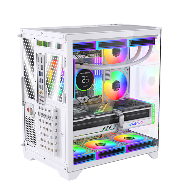 Lovingcool Most Popular ATX M-ATX PC Gaming Case OEM Computer Case&Towers USB3.0 Transparent Glass PC Cabinet With ARGB LED Fans