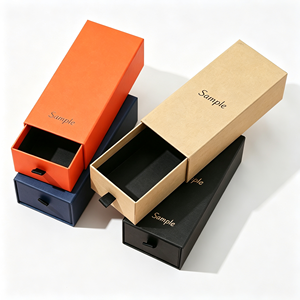 Boîte cadeau en papier kraft personnalisée avec tiroir coulissant, revêtement UV, boîte d'expédition rectangulaire pour la vente au détail - Product Image 4