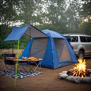 Tente de hayon SUV <span class=keywords><strong>6</strong></span> <span class=keywords><strong>personnes</strong></span> pour le <span class=keywords><strong>camping</strong></span> facile à installer Rainfly avec chariot arrière de voiture Tente SUV pratique pour <span class=keywords><strong>6</strong></span> <span class=keywords><strong>personnes</strong></span> - Product Image 2