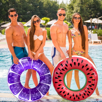 Bouées de piscine en forme de fruits, flotteurs gonflables en PVC pour décorations de fête tropicale estivale, jouets flottants étanches