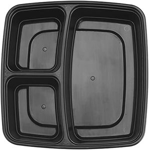 Boîte Bento jetable en plastique PP pour micro-ondes, 500ml, 700ml, 1000ml, avec 1, 2, 3, 4 ou 5 compartiments, pour plats congelés - Product Image 3