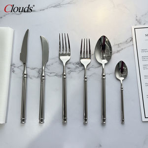 Ensemble de Couverts de Table en Acier Inoxydable de Luxe, Qualité Fourniture de Fête, Couteau <span class=keywords><strong>Fourchette</strong></span> et Cuillère, Vaisselle de Mariage, <span class=keywords><strong>Argent</strong></span>é, pour Restaurants et Hôtels - Product Image 1