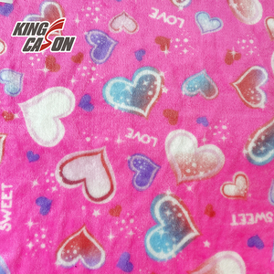 KINGCASON-tela de franela suave y cómoda para niños, tejido de poliéster con dos cepillos laterales, estampado de corazón personalizado, 100 - Product Image 2