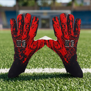 Latest <b>Model</b> Cheap Price Goalkeeper Gloves In Solid Color Design Your <b>Own</b> Sports Wear Football Goalkeeper Gloves Red Black Color - Product Image 2
