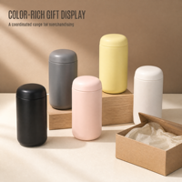Thermos isotherme à double paroi en acier inoxydable personnalisé de 400 ml en forme de capsule, bouteille d'eau de voyage avec filtre