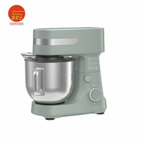 Batteur sur socle électrique 800W, bol mélangeur en acier inoxydable 5,0L, 12 vitesses, crochet pétrisseur, fouet, fouet à spirale, accessoires à tête inclinable