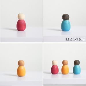 <span class=keywords><strong>Grapat</strong></span> 12 pièces Ensemble de poupées en bois colorées arc-en-ciel Ensemble de jouets de construction pour enfants - Product Image 4