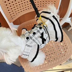 Chat chiot princesse à carreaux coton respirant robe d'été élégante avec nœud pour chats et chiens - Product Image 4