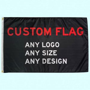 Vente en gros usine – Drapeaux et bannières personnalisés en polyester 100D (90x150cm, 3x5ft) avec logo imprimé, style fanion en tissu - Product Image 2