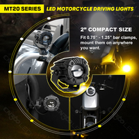 Projecteur LED bicolore 2 pouces pour moto, faisceau haut et bas, blanc ambre, éclairage auxiliaire de conduite