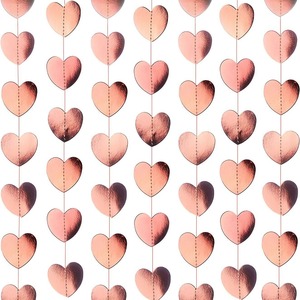 Guirlande de cœurs en papier 2M, or métallisé, <span class=keywords><strong>argent</strong></span>, rose rouge, pour <span class=keywords><strong>d</strong></span>écoration de mariage et de fête, lot en gros - Product Image 4