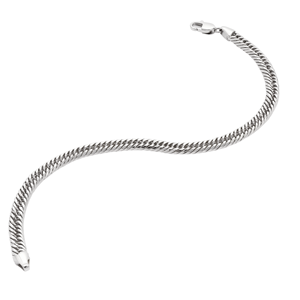 Bracelet robuste en platine Pt950 blanc à triple fermoir avec maillons décalés pour homme et femme, idéal pour l'extérieur et les occasions exigeantes - Product Image 4