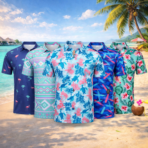 Polos de Golf Personalizados con Logotipo, 90% Poliéster, 10% Elastano, Impresión por Sublimación Completa, Alta Calidad, Impermeables para Hombre - Product Image 1