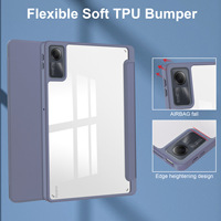 Housse de protection en cuir PU + TPU transparent à trois volets pour Redmi pad SE 11 pouces 2023 Smart Sleep Tablet Cove