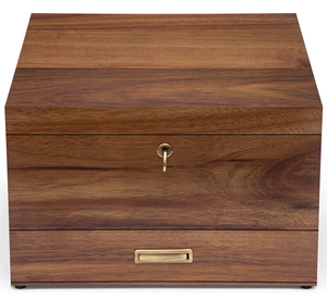 Bandeja de almacenamiento de madera de Acacia grande, kit de humidificador, tubo de <span class=keywords><strong>doob</strong></span> de latón lavable hermético, amoladora, tarro de vidrio - Product Image 4