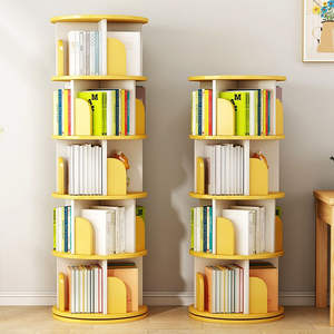 Simple 360° Rotating Floor-to-Ceiling Bookcase Children's Picture <b>Book</b> <b>Storage</b> Shelf for Home Living Room Bedroom - Product Image 3
