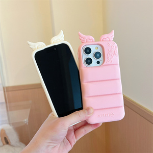 Kawaii Màu Sắc Tinh Khiết Xuống Áo Khoác Thiên Thần Cánh Thiết Kế Mềm <span class=keywords><strong>Silicone</strong></span> Điện Thoại Bìa Cho <span class=keywords><strong>Iphone</strong></span> 17 Pro Max 16 Cô Gái Phụ Nữ Dễ Thương Trường Hợp Điện Thoại - Product Image 2