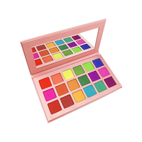 Private Label Palette d'ombres à paupières pressées 18 trous Cosmétiques mats et chatoyants à haute teneur en pigments Couleurs personnalisables pour le maquillage des yeux