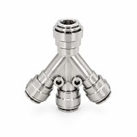 YOD Connecteur rapide personnalisé en acier inoxydable 304 316 1/4" 3/8" à 3 voies pour système de filtration d'eau domestique et purificateur