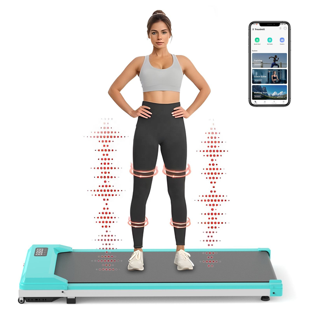 Under Desk Walking Pad 2 in 1 Treadmill for Home and Office Compact Portable Walking Pad for Walking Jogging with Vibration