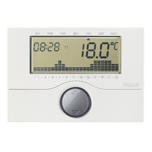 Vimar Wall-Mounted Chronothermostat 15.8x10x5.1 Cm <b>Battery</b> <b>Powered</b> <b>Heating</b> Control - Product Image 1