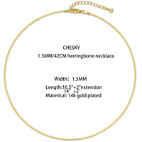 Collar de cadena de espiga impermeable, chapado en oro de 18 quilates, con diseño de huesos de serpiente planos, de acero inoxidable, de doble capa, para mujer