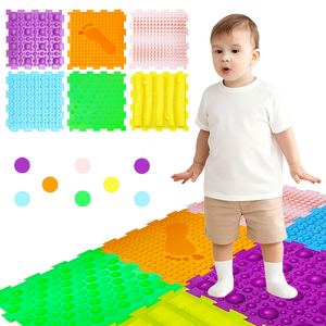 Silicone thân thiện với môi bền tự kỷ trẻ em massage trò chơi thảm chỉnh hình câu đố chơi miếng đệm kết cấu cảm giác gạch lát sàn cho - Product Image 4