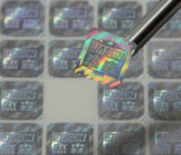Etiquetas de Seguridad Holográficas Doradas Personalizadas, Borde Dentado, Sellos de Certificado Anti-falsificación con Láser 3D