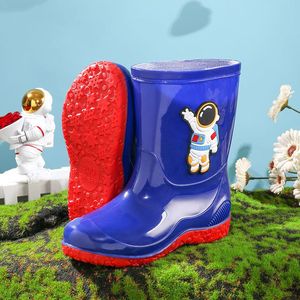 Bottes de pluie pour enfants avec doublure en coton, bottes chaudes pour étudiants, chaussures en caoutchouc imperméables - Product Image 4