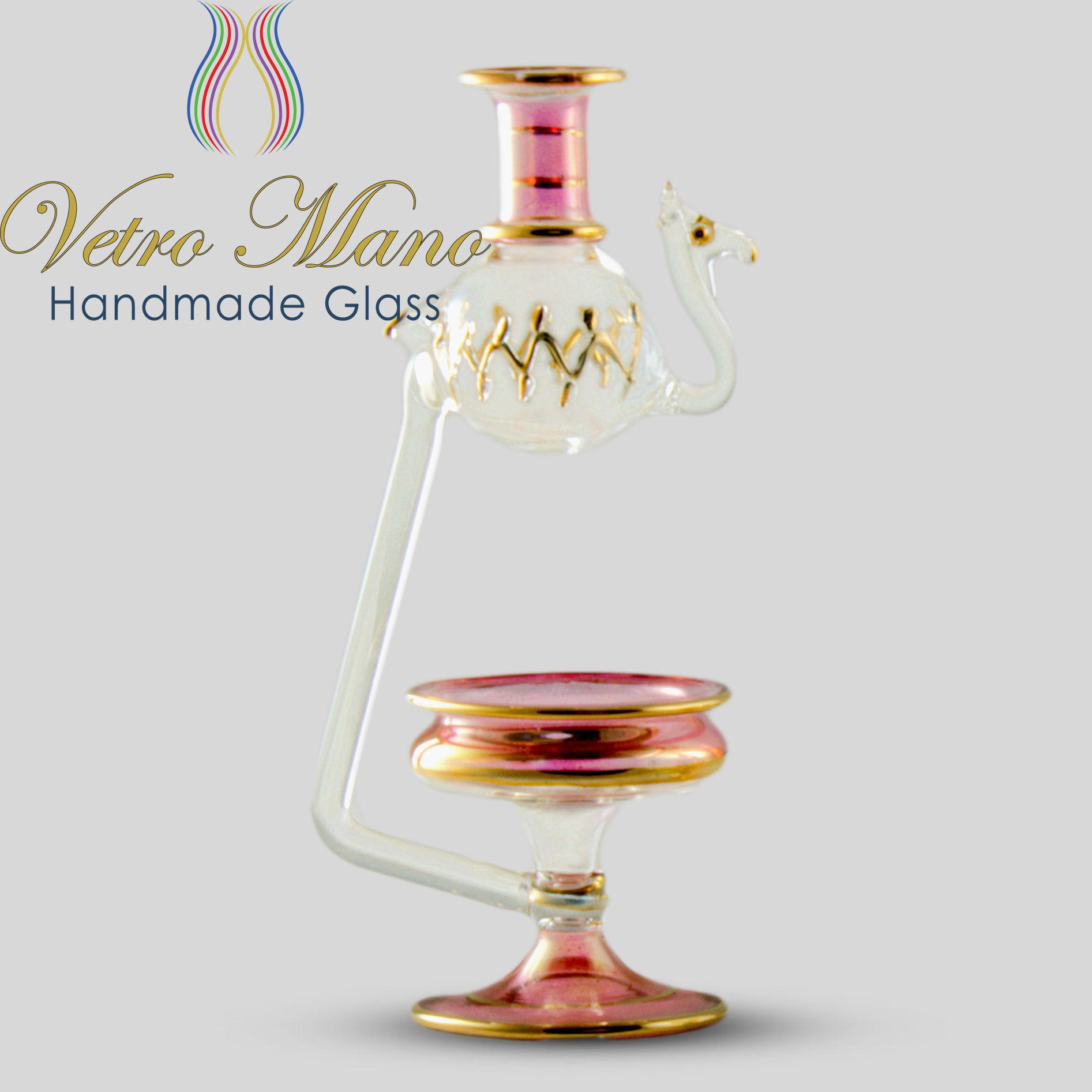 Egyptian Blown Glass Oil Burner for Essential Oils Camel Shaped